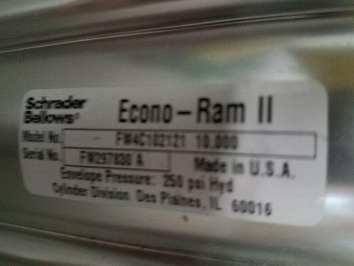 Used Schrader Bellows Eco Ram II Cylinder mounted on platform
