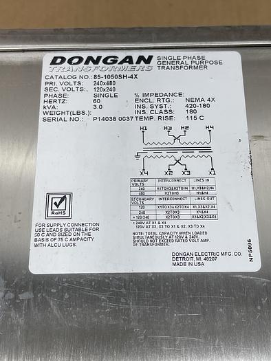 Used Dongan 85-1050SH-4X