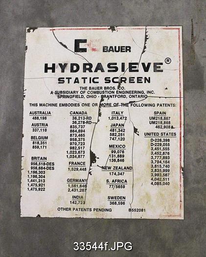 Used Bauer 10' Hydrasieve #33544