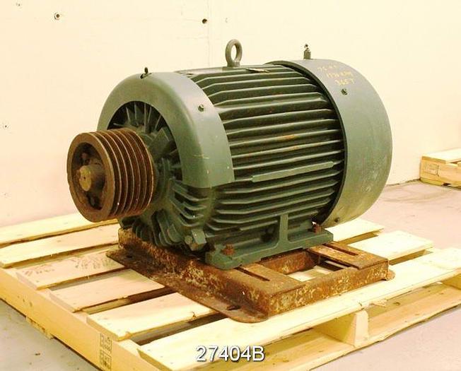 Used Reliance  Ac Motor, 75 Hp, 1770 Rpm, 230/460V, Frame 365T, S.F. 1.15, 178/89 Amps, 3 Phase, Tefc, Continuous Duty #27404