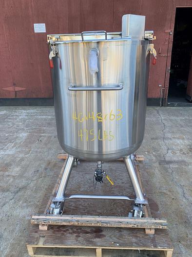 Used Tank, 50 Gallon, 316L Stainless Steel, Jacketed, FT/DB, Precision Stainless #S743608