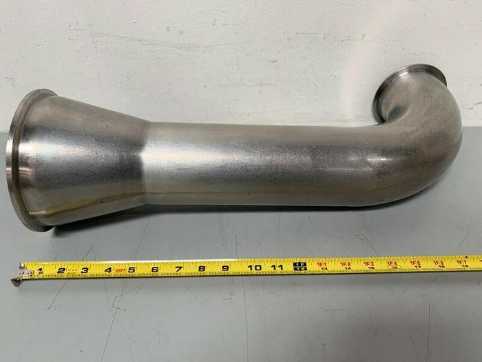 Used Stainless Steel 90 Degree Reducer w/ Sanitary Fittings 4.5" to 6.5"