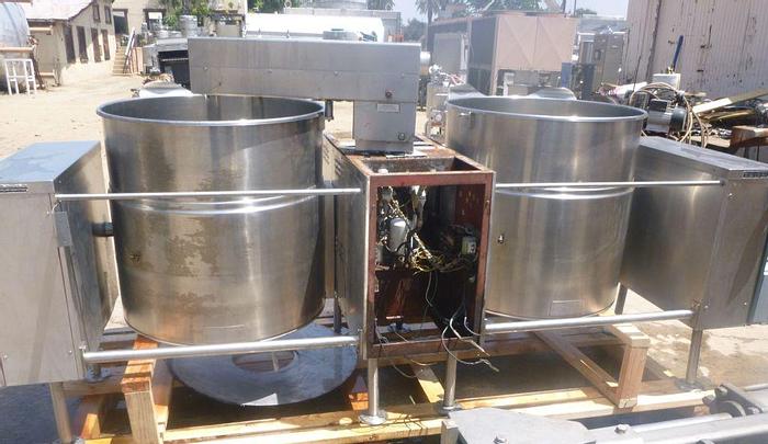 Used Kettle, (2) 80 Gallon, S/st, Jkt, Agit, Cleveland, Tilt, #S744099