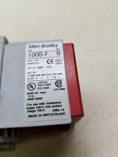 Used ALLEN BRADLEY 100-C09Z*400 Ser A, 100S-F Ser B