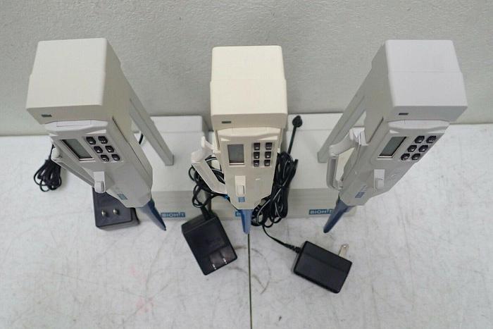 Used Lot of 3 Biohit Proline 0.2-10µL 5-100µL 10-250µL Pipettes Pipettors w/ Chargers