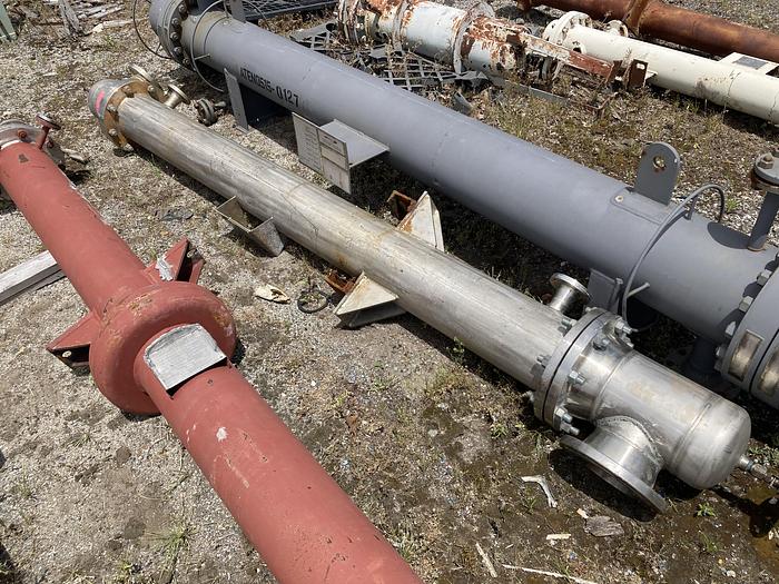 Used Used Louisville Exchanger and Vessel Inc. vertical approximately 70 square foot 304L stainless steel shell and tube Heat Exchanger