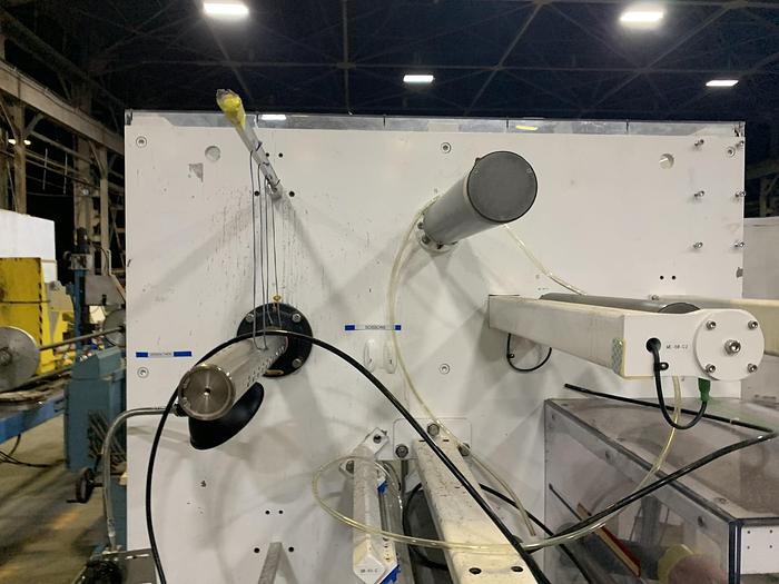 Used 18" WIDE WEBEX MODEL 1251 DUPLEX REWINDER W SIMCO ION BLOWER AND COGNEX CAMERA