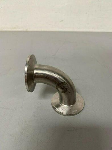 Used Stainless Steel 90 Degree 3" L Angle w/ 2" OD Sanitary Fittings