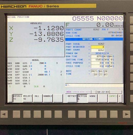 Used 2018 Hwacheon VESTA-1000 CNC Vertical Machining Center