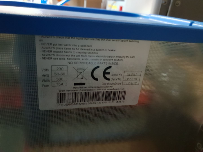 Used Grant Instruments XUB12 Ultrasonic Bath