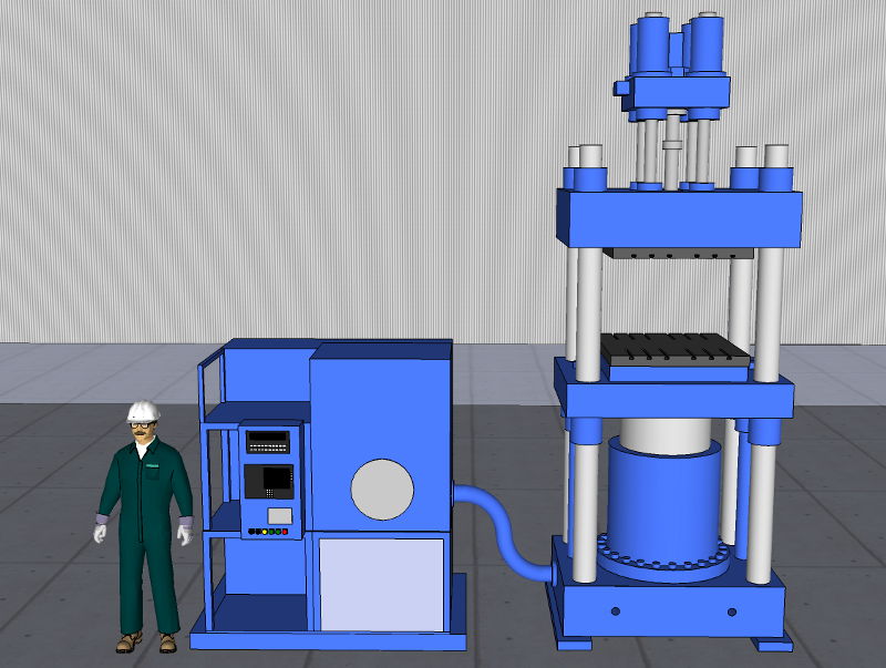 Used 800 Ton Maplan (Austria) 4-Post Up/Down-Acting Hydraulic Press; 2005
