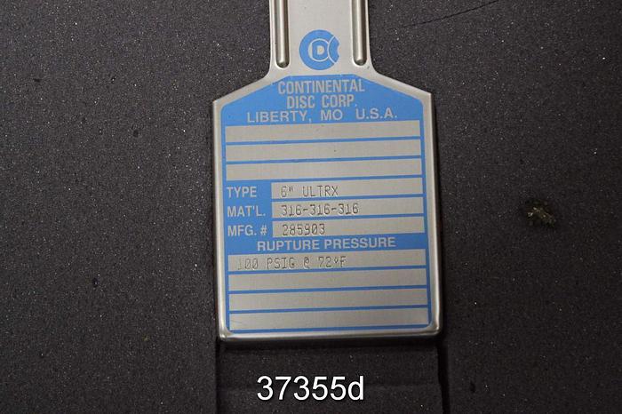 Unused Continental Disc 6" Ultrx Rupture Discs and Holders #37355