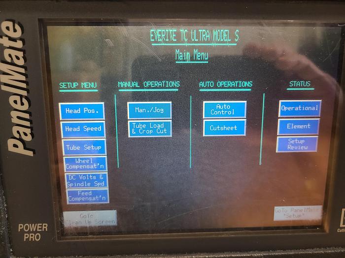 Used Everite Electrochemical Automatic Tube Cutoff Saw Machine Model TC SR7