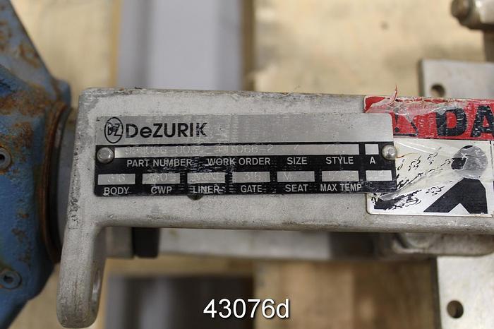 Used Dezurik 4" Hand Operated Knife Gate Valve #43076