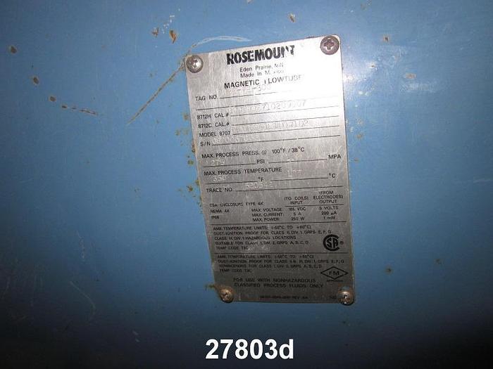 Unused Rosemount 8707THA160C1L1N0W1D2 16" Magnetic Flow Tube, Maximum Process Temperature 350F, Max Process Pressure 275 Psi #27803
