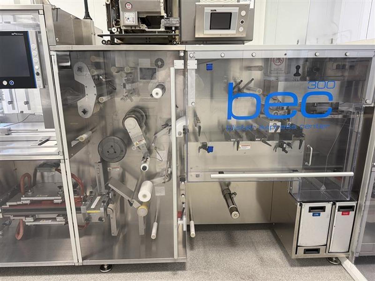 Usado A H Uhlmann BEC300 Linea emblistadora + Estuchadora 