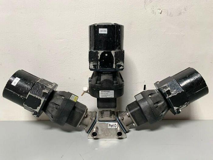 Used 3 ITT Pure-Flo Sherotec Stainless Steel Valves w/ Position Monitor 3/4" Sanitary