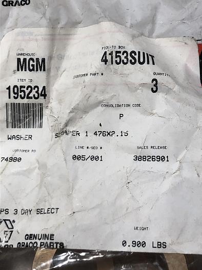 Used GRACO Scraper 1.476X2.15 Washer(E3)