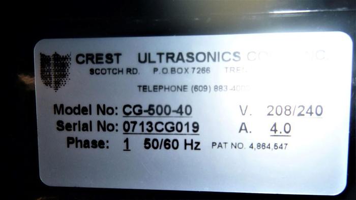 Used Washer, Ultrasonic, 4 Gallon, Crest, Mdl 4HT, 10" x 14" #S743604