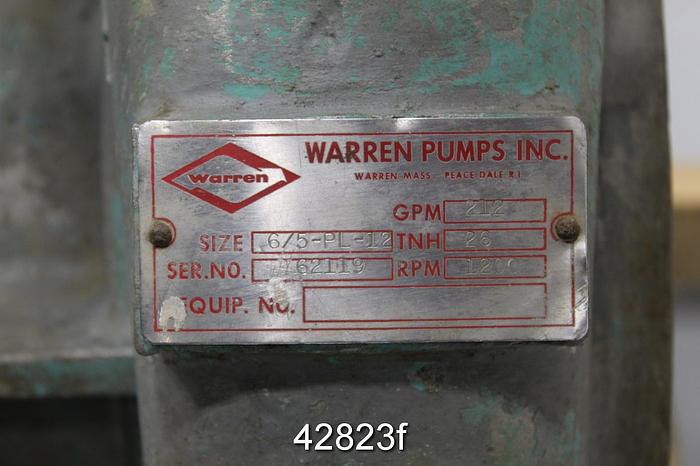 Used Warren 6/5-PL-12 Stainless Steel Pump Casing #42823