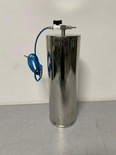 Used Sartorius 10 Liter Stainless Steel 20" x 7" Vessel w/ Pneumatic Hose