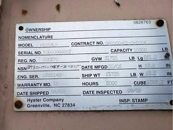 Used Hyster H155XLM Forklift