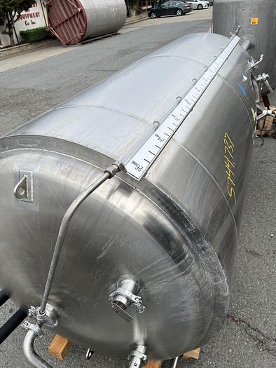Used Tank, 775 Gallon, Stainless Steel, Jacketed, 30 PSI Internal, 25 BBL Brite Tank #S744737