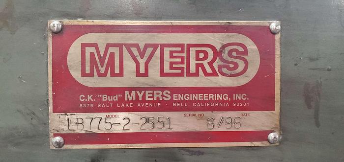 Used 2 HP MYERS HIGH SPEED DISPERSER - V/S - UL LISTED