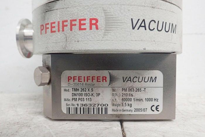 Used Agilent Pfeiffer D-35614 Asslar TMH 262 X S Vacuum Turbo Pump & Controller TC100