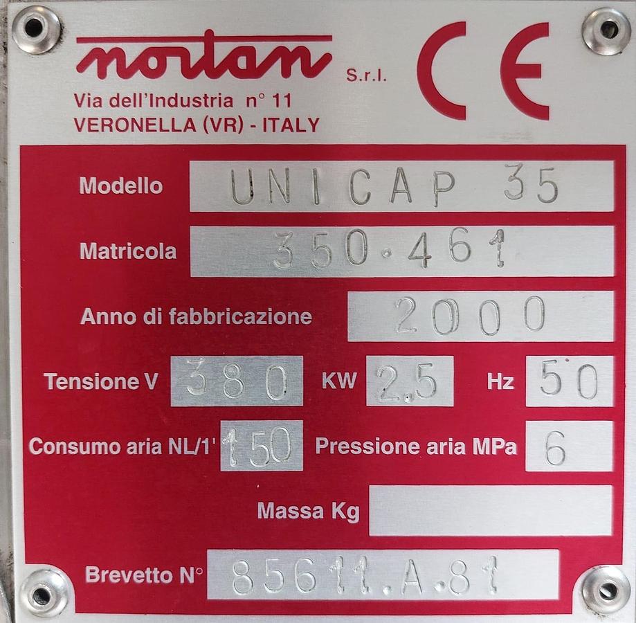 Usato 2000 Nortan Unicap 35 Single-head thermal capping machine