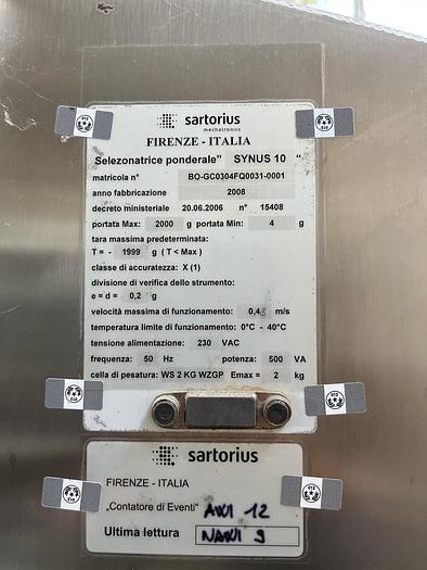 Usato 2008 Sartorius Weigher machine and metal detector
