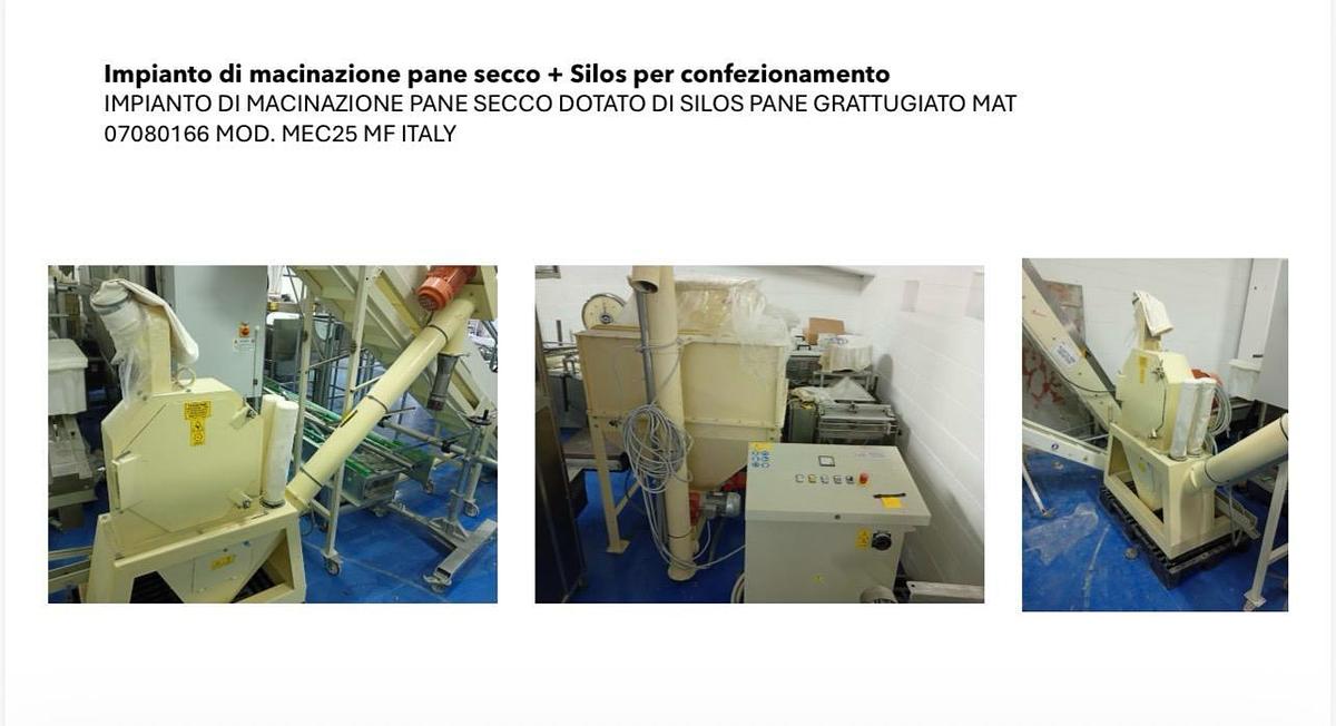 Usato Used Industrial Bread Grinding and Breadcrumb Production Line – MF Italy MEC25