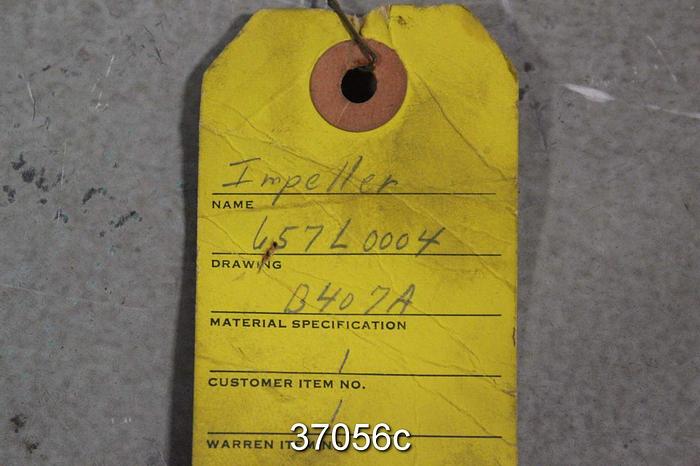 Used Warren 747 A20 Pump Impeller, 657L0004 #37056