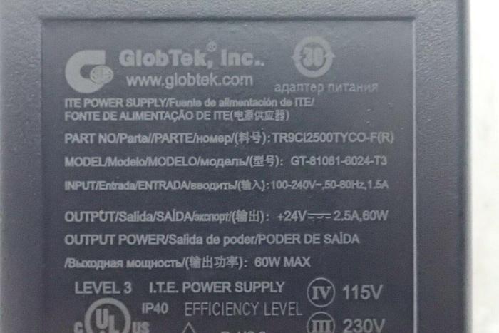 Used Globtek Model GT-81081-6024-T3 Power Supply AC Adapter