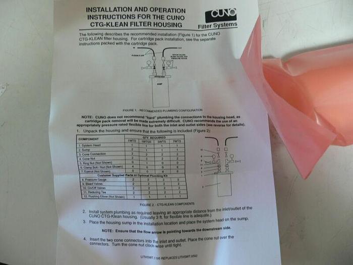 Used Cuno 1GPK1AU09E CTG-Klean 20 Micron Filter System