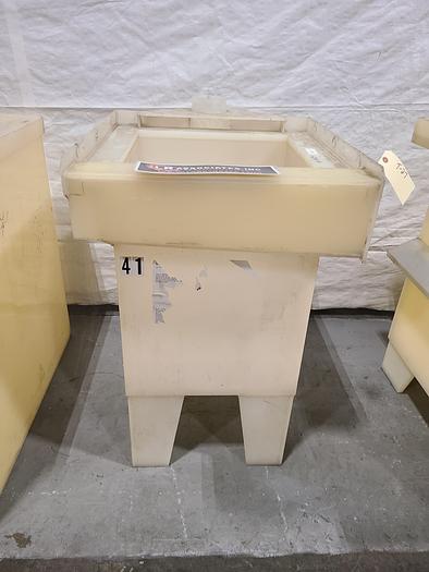 Used Polypro Tank Counter Flow Rinse side and bottom support 18" x 18" x 24" Removable Partition - LARRY PLEASE CHECK DEMENTIONS