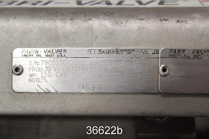 Used Fabri 8" Hand Operated Knife Gate Valve, FV-C67-1848200 #36622