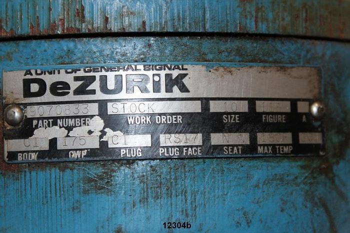 Used Dezurik 118 Plug Valve, 10", Gear Operated #12304