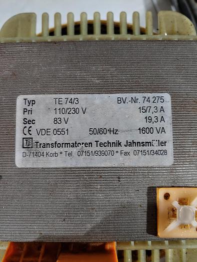 Parts Only TRANSFORMATOREN TECHNIK JAHNSMULLER ELECTRIC TRANSFORMER(107)