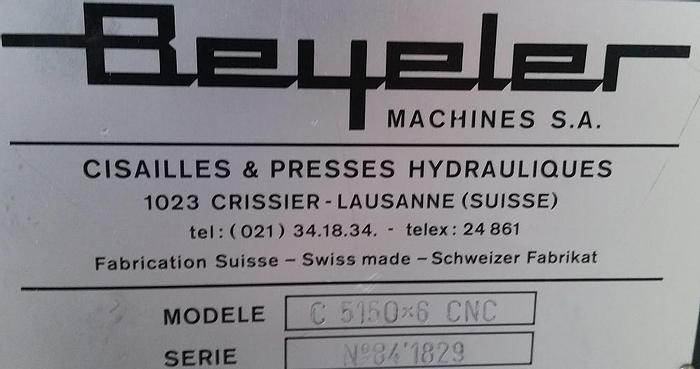 Gebraucht Hydraulische Tafelschere Beyeler C 5150 x 6
