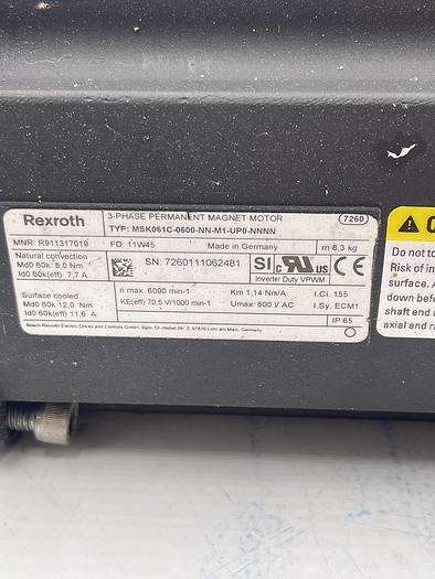 Used Rexroth MSK061C-06000-NN-M1-UP0-NNNN