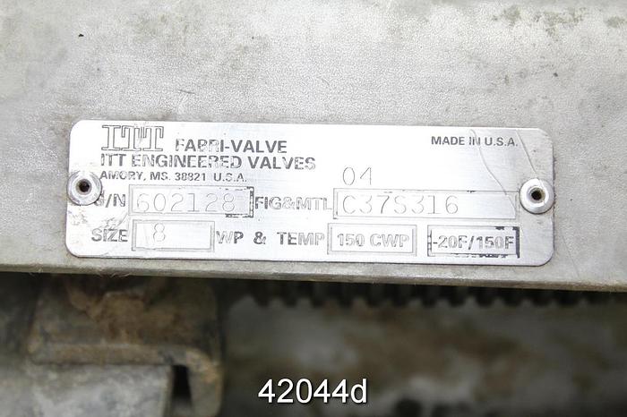 Used Fabri-Valve 8" Hand Operated Knife Gate #42044