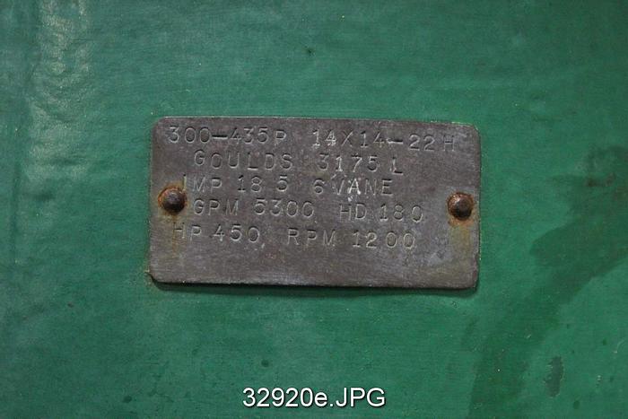 Used Goulds 3175 14x14x22 Pump #32920