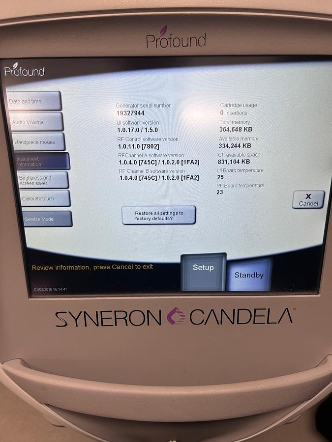 Used 2019 Candela Profound RF MicroNeedling