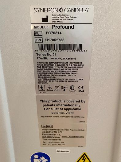 Used 2017 Candela/Symeron Profound RF MicroNeedling