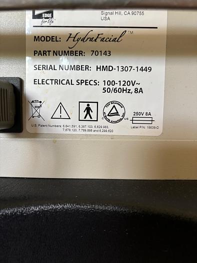 Used Edge Systems Hydrafacial MD ~ Black Handpiece ~ 2 Red 2 Blue LED ~ Warranty ~