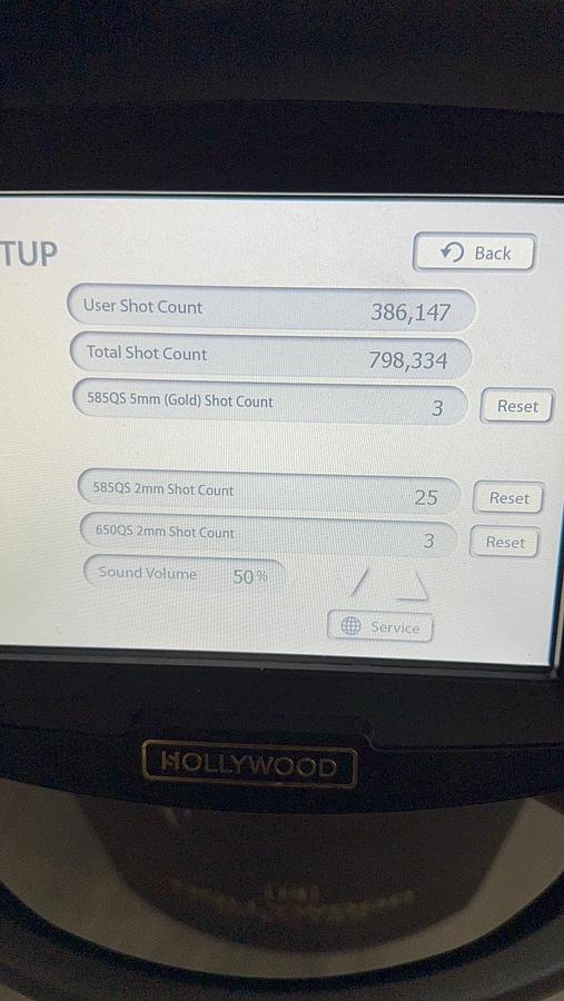 Used 2022 Lutronic Hollywood Spectra 532/585/650/1064 ND Tattoo Removal, Hollywood Facial