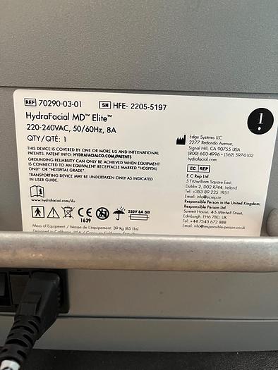 Used 2022 Edge Systems Hydrafacial MD ELite w/ Perks, 4 x LED, Lymphatic
