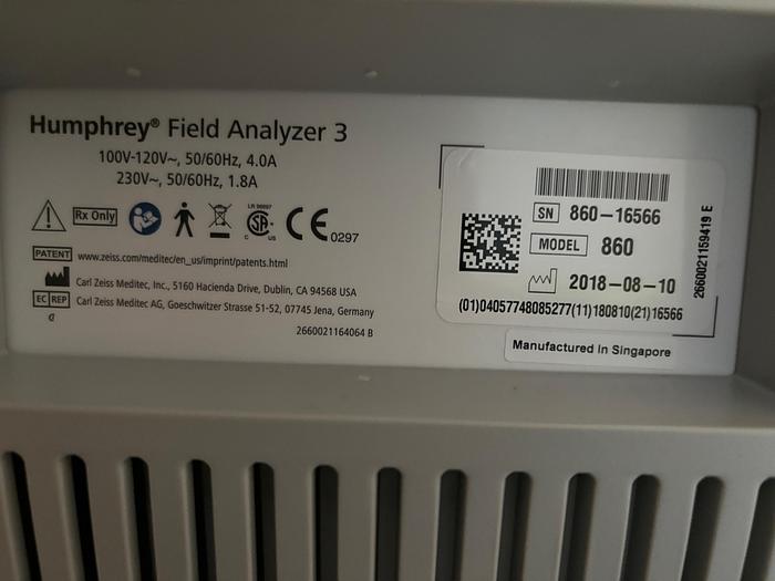 Used Carl Zeiss 860 Humphrey Field Anatyzer 3 ~ Excellent Condition ~ Warranty ~