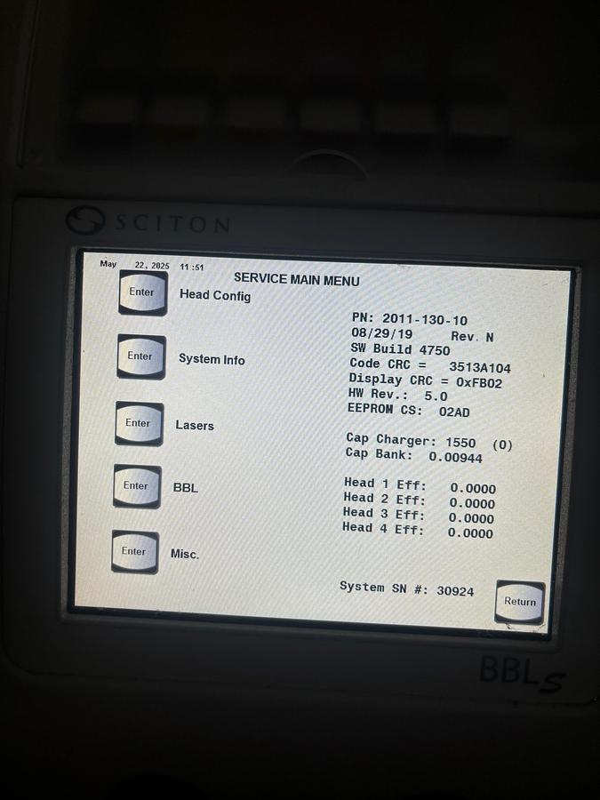 Used 2019 Sciton BBLs w/ Forever Clear & Forever Young ~ Excellent condition ~ Warranty ~ Single Owner ~